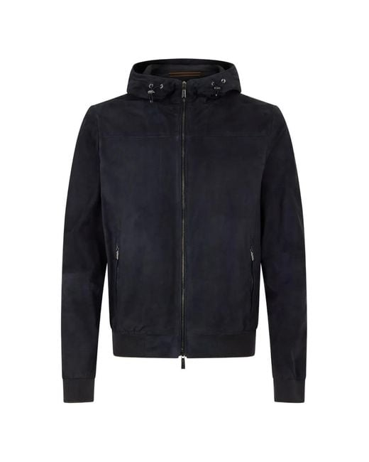 Moorer Bomberjack Met Capuchon in het Blue voor heren