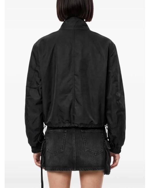 The Attico Black Logo-Patch Zip-Up Jacket