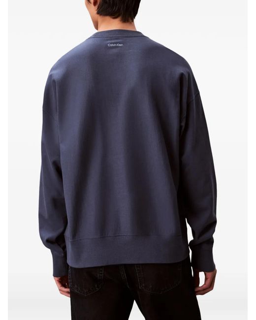 Calvin Klein Blue Graphic-Print Sweater for men