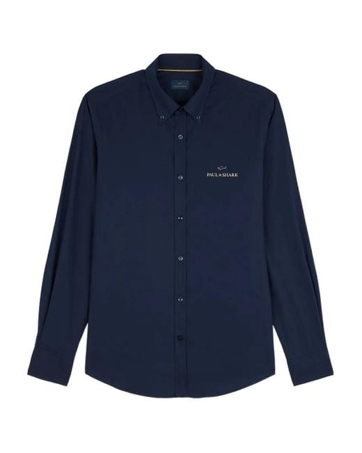 Paul & Shark Hemd mit Logo-Stickerei in Blue für Herren