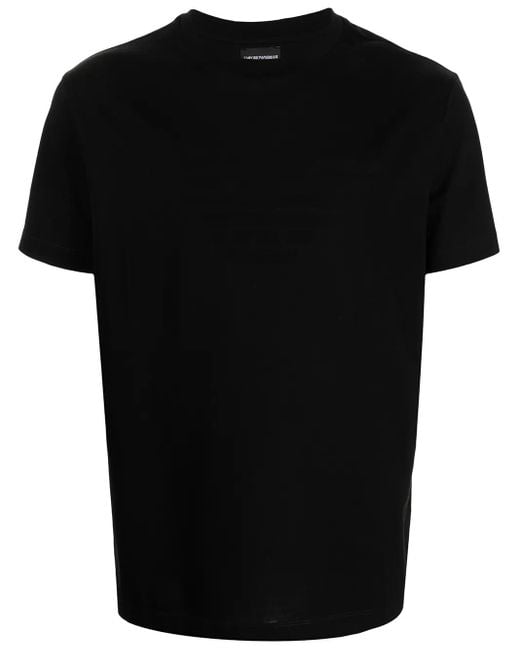 Emporio Armani Black Logo Cotton T-shirt for men