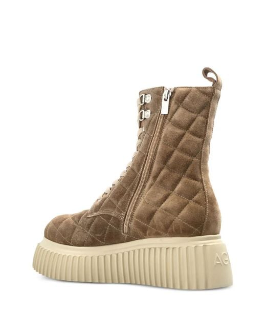 Agl Attilio Giusti Leombruni Brown Elsa Quilted Sneakers