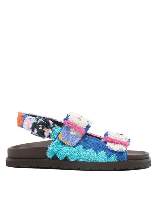 Missoni Blue Mia Zig-Zag Strap Sandals