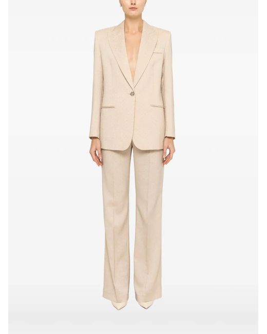 Nissa Natural Rhinestone Embellished Blazer