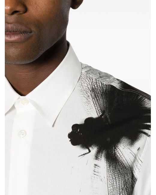 Alexander McQueen Overhemd Met Print in het White voor heren