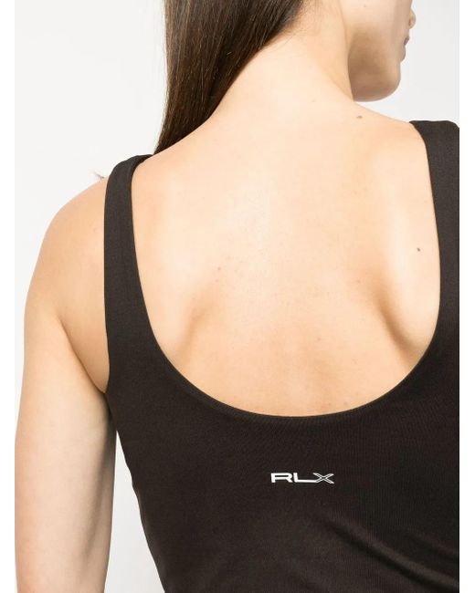 Ralph Lauren Black Scoop-Neck Cropped Tank Top