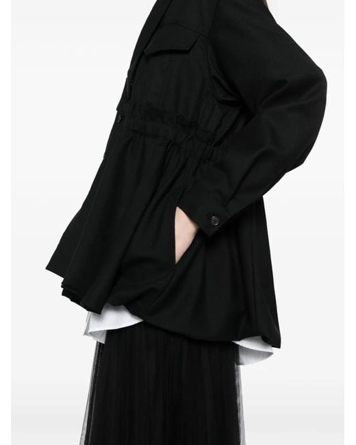 Noir Kei Ninomiya Black Peplum Wool Jacket
