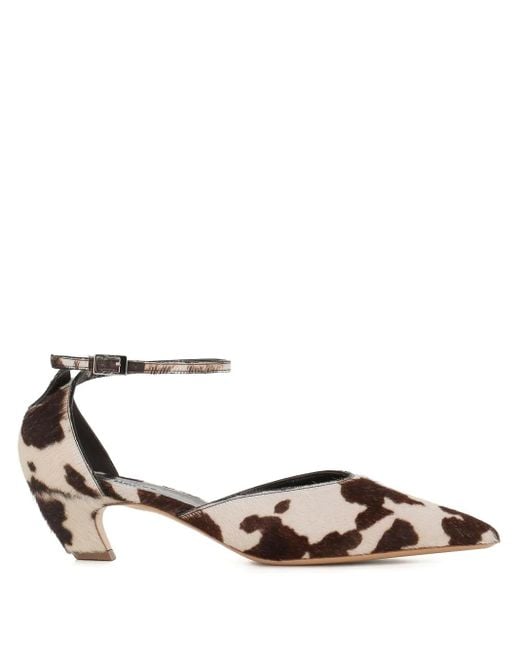 Le Monde Beryl Brown Pointed-Toe Ankle-Strap Pumps
