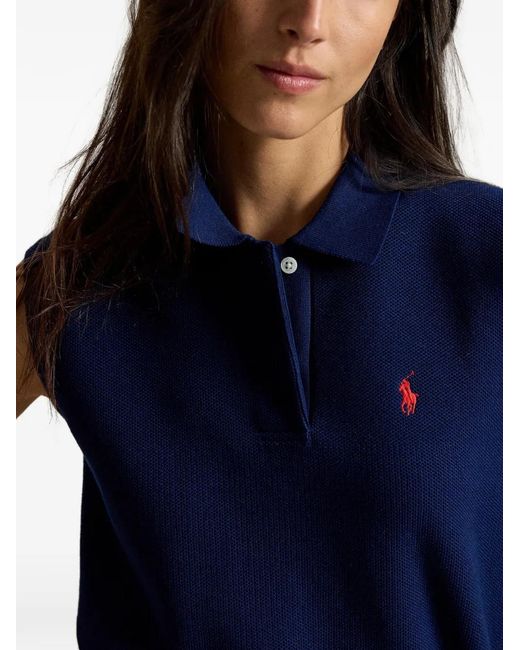 Polo Ralph Lauren Blue Cropped Sleeveless Sweater
