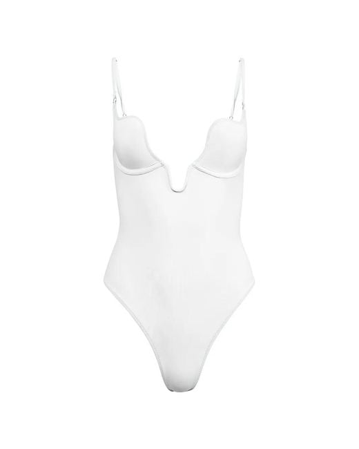 Fleur du Mal White Seduce U-Plunge Swimsuit