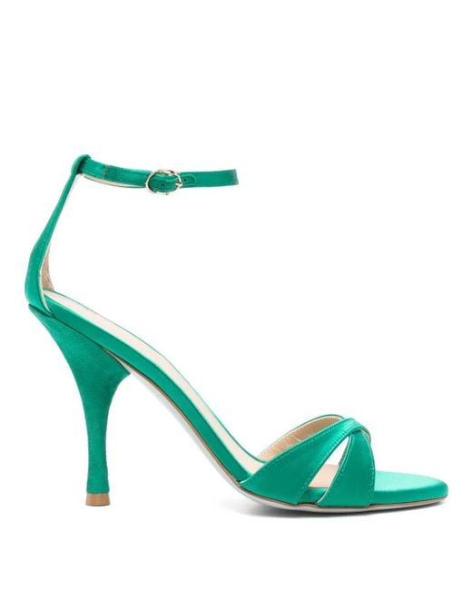 Roberto Festa Green 100Mm Leather Heeled Sandals