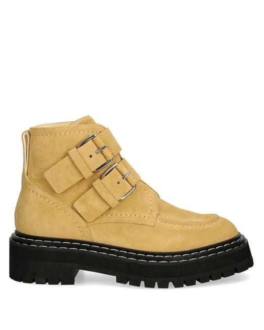 Proenza Schouler Natural Suede Biker Boots