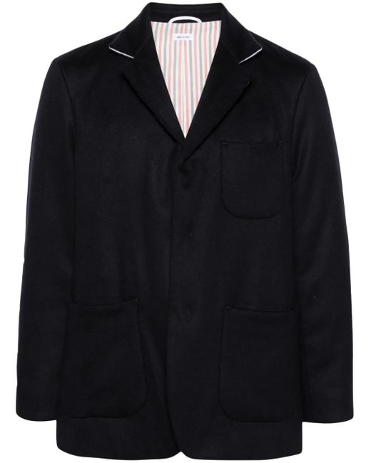 Thom Browne Black Padded Cashmere Shirt Jacket for men