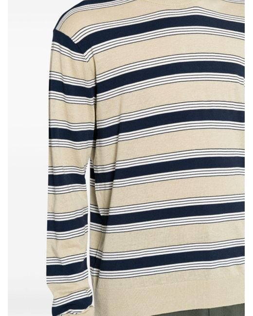 Maison Kitsuné Gray Stripe Print Cotton Blend Sweater for men