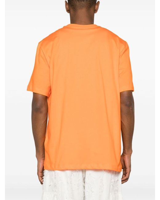 Camiseta con logo estampado MSGM de hombre de color Orange