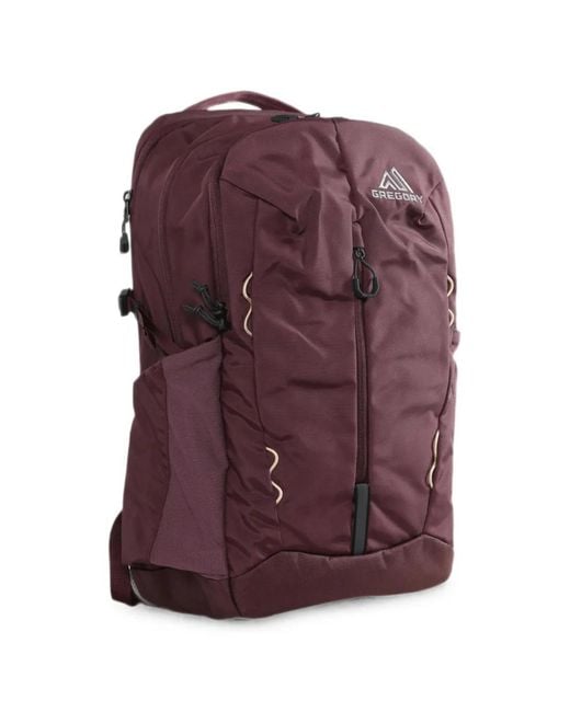 Gregory Purple Logo-Print Zip-Up Backpack
