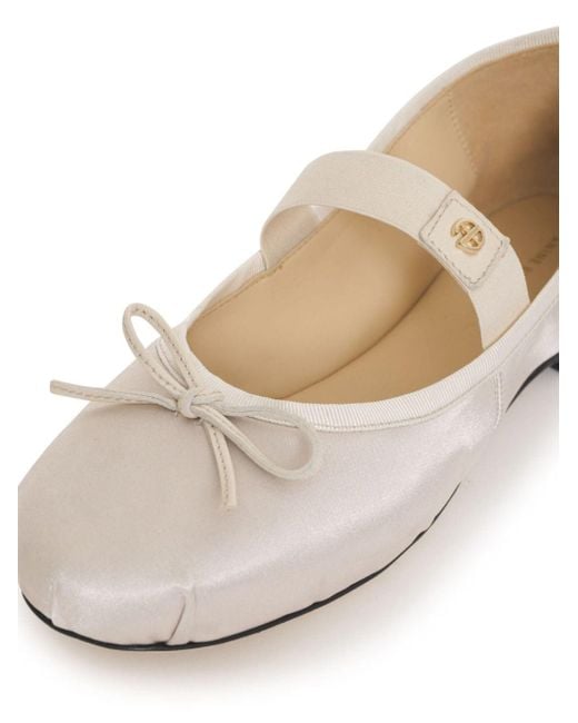 Anine Bing White Jolie Satin-finish Ballerina Shoes