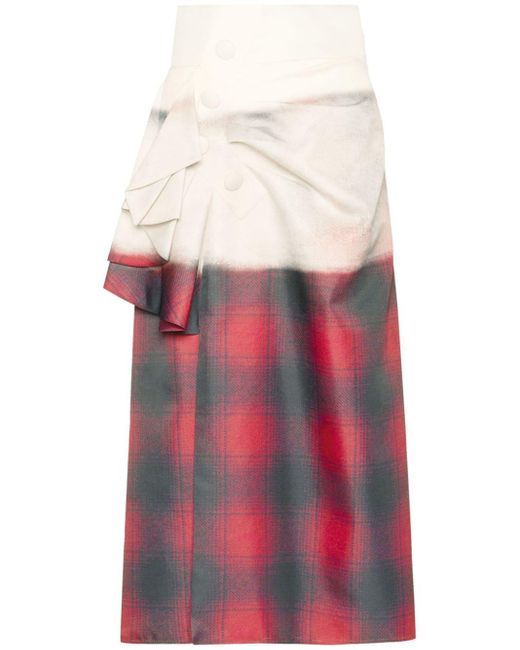 X Pendleton jupe drapée à carreaux Maison Margiela en coloris White