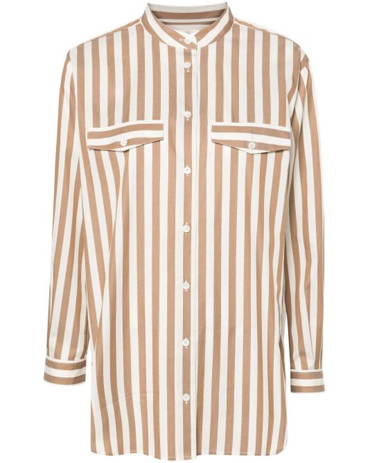 FRAME Natural And Femme Stripe-Print Shirt