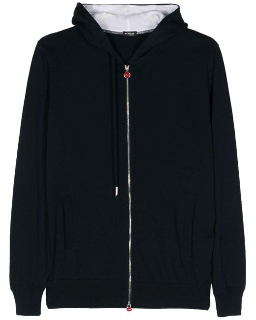 Kiton Cotton zip-up hoodie in Black für Herren