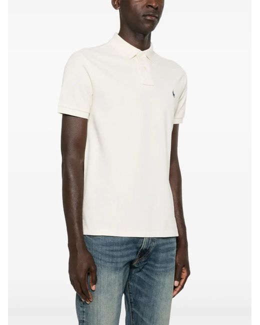 Polo Ralph Lauren Polo Pony-Motif Polo Shirt in White for Men | Lyst