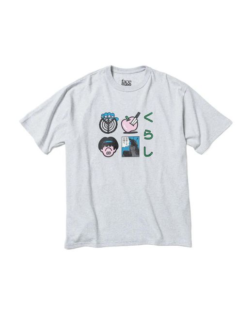 Beams Plus Men's Gray X Ln-Cc Graphic-Print Short-Sleeve T-Shirt