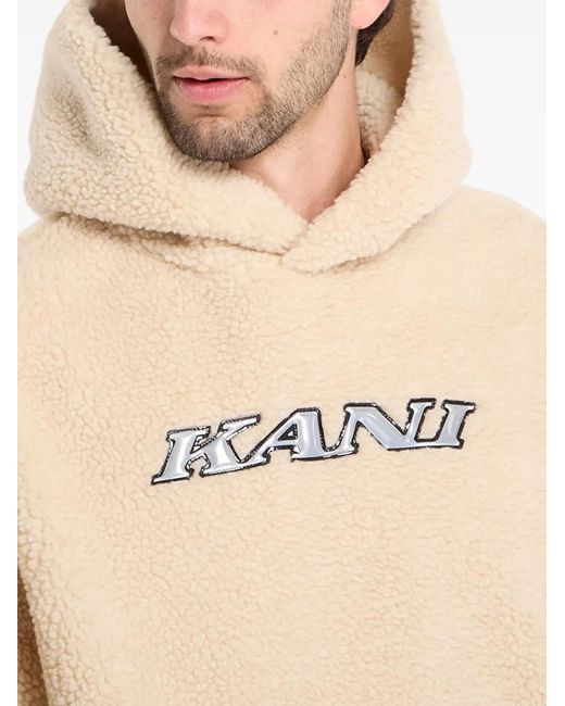Karlkani Blue Teddy Logo-Detail Hoodie for men