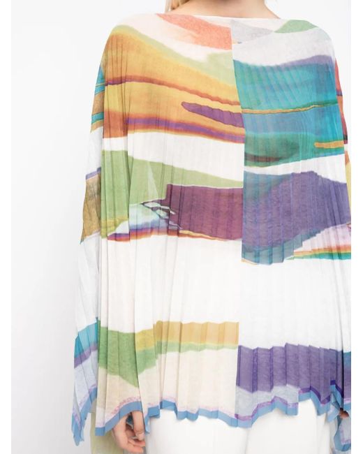 Maticevski White Manifest Abstract-Print Draped Tunic