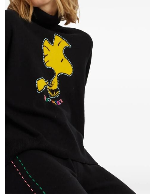 Chinti & Parker Black Woodstock Intarsia-Knit Sweater