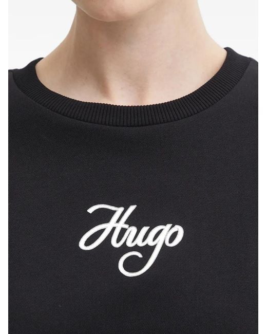 Logo-detail sweatshirt HUGO de color Black