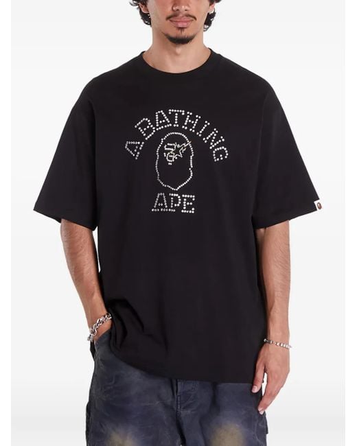 A Bathing Ape Black Studd-Embellish T-Shirt