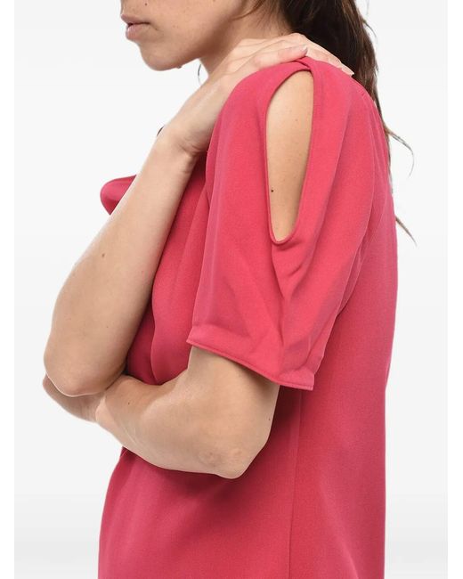 Stella McCartney Red Malia V-Neck Mini Dress