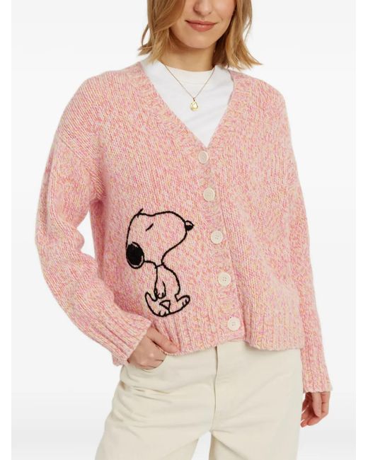 Chinti & Parker Pink Snoopy Marl Cardigan