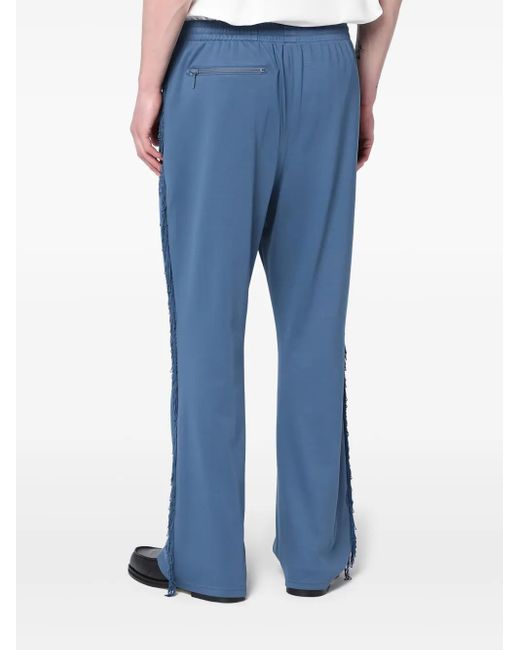 Needles Blue Fringe-Detail Pants for men