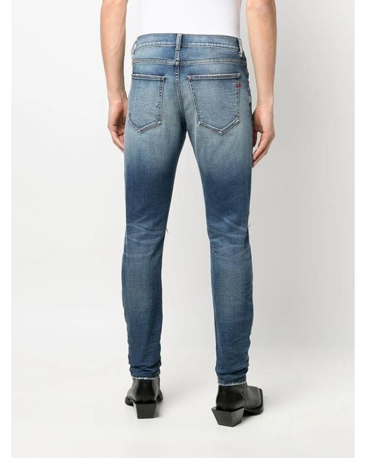 DIESEL Blue Low-Rise Skinny Jeans for men