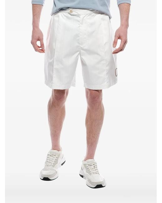 Brunello Cucinelli White Logo-Detail Shorts for men