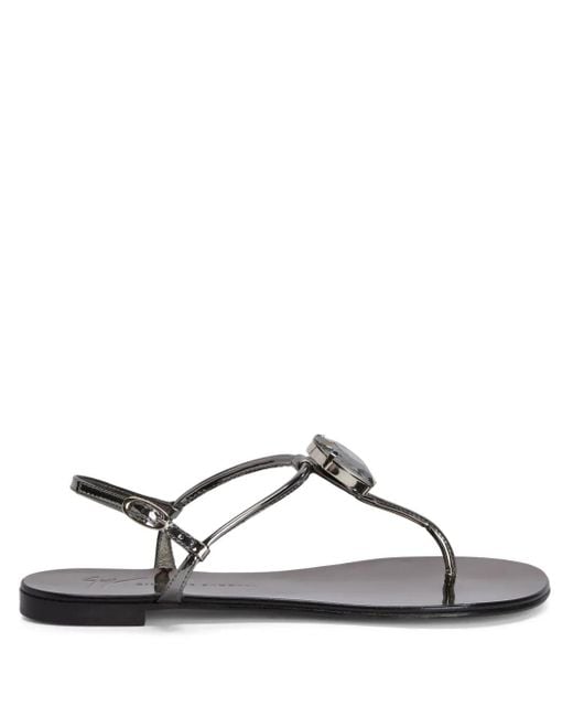 Giuseppe Zanotti Gray Anthonia Thong Sandals