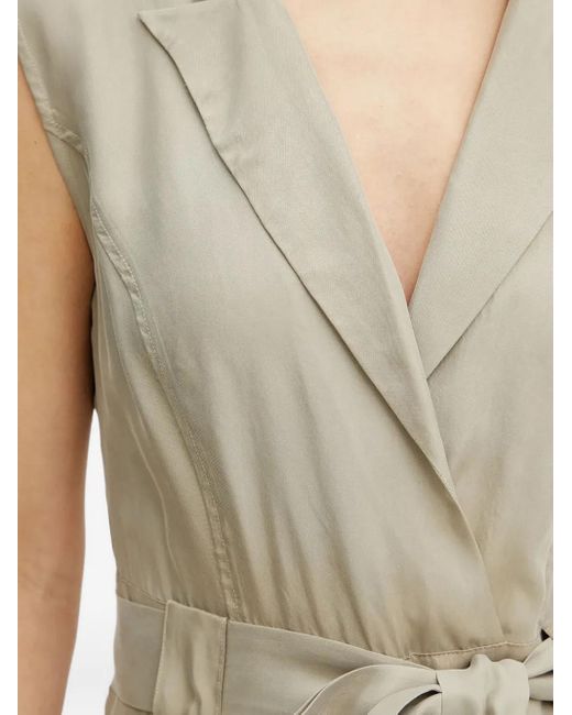 Guess Natural Notched-Collar Belted Playsuit