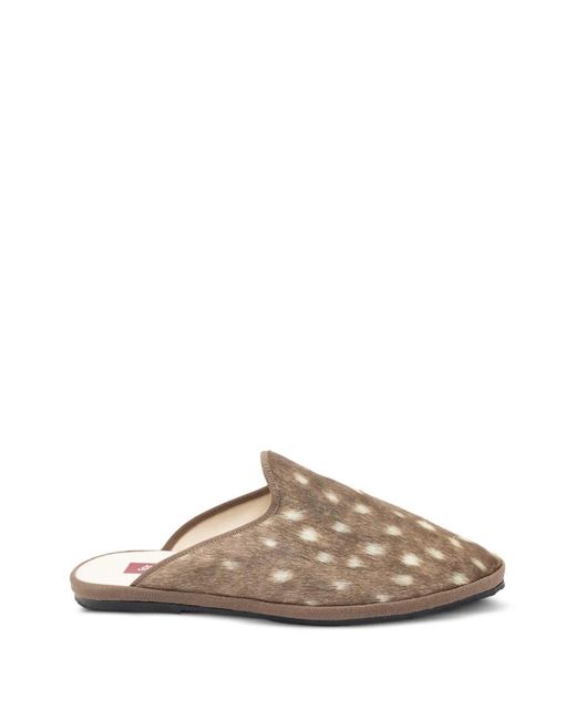 Gondolina Brown Mules À Imprimé Animalier