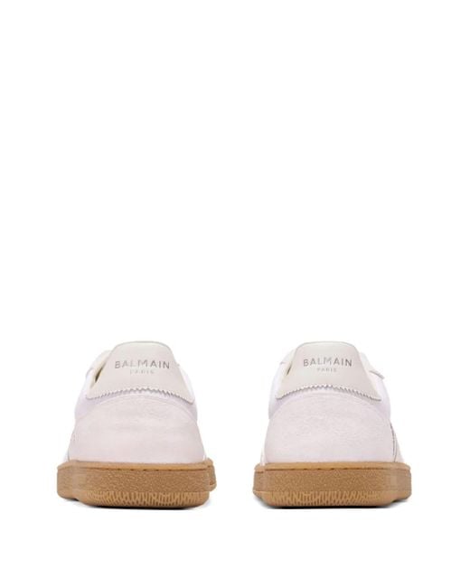 Balmain White Swan Low-Top Sneakers