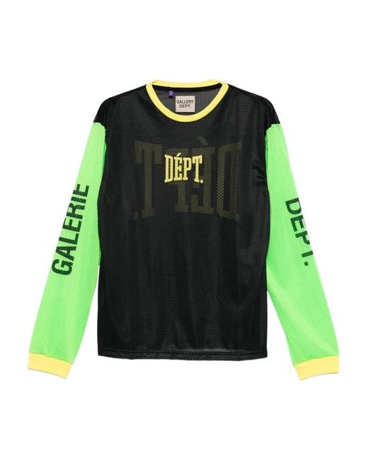 GALLERY DEPT. Green Logo-Print Long Sleeve T-Shirt