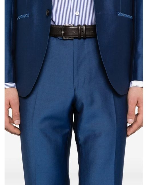 Luigi Bianchi Blue Notched-Lapel Suit for men