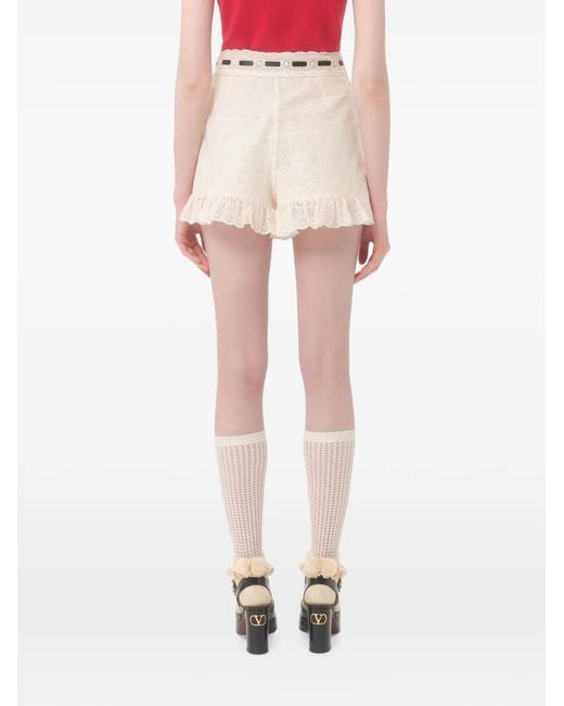 Valentino Garavani Natural Daisy Sangallo Shorts