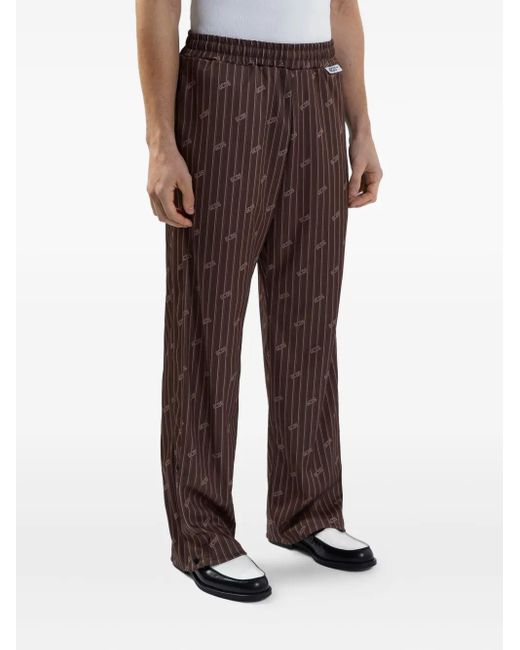 Gcds Brown Pinstriped Track Pants for men