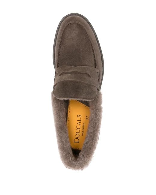 Doucal's Brown Suede Loafers