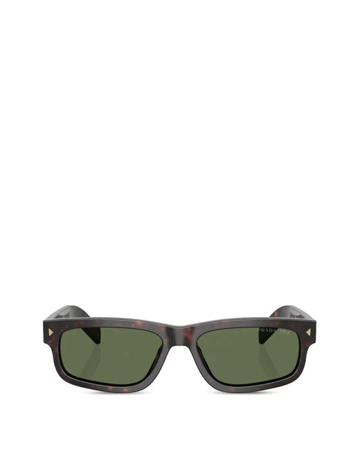 Prada Green Rectangle-Frame Sunglasses for men
