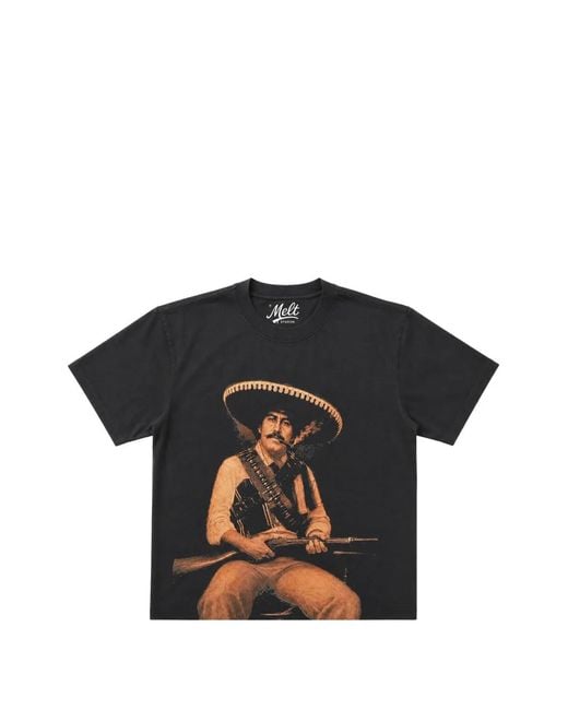 Melt Black Graphic-Print Cotton T-Shirt for men