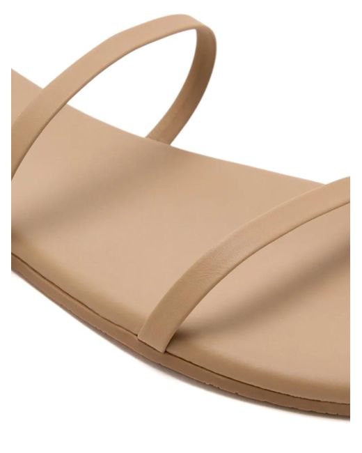 TKEES Brown Double-Strap Flat Sandals