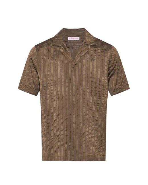Orlebar Brown Brown Maitan Villa Stripe Shirt for men