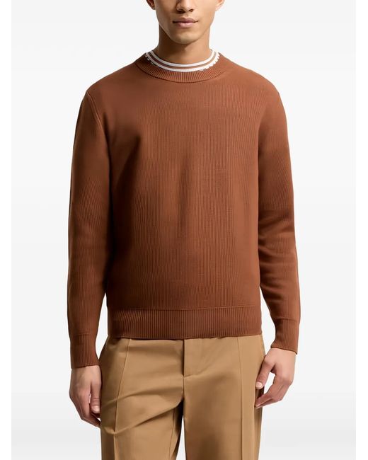 Moncler Brown Logo-Patch Sweater for men